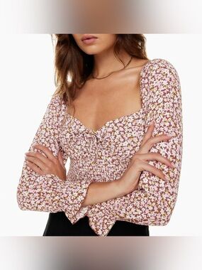 Aritzia Sunday Best Sinatra Floral Longsleeve Blouse